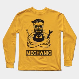 The Mechanic - Automotive Garage Engineer Vintage Art Long Sleeve T-Shirt